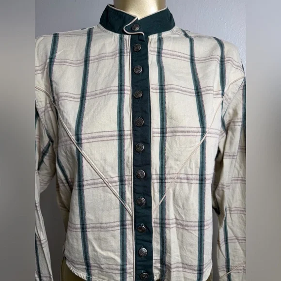 Western Style Ladies fitted Shirt Vintage 80's Wrangler Western Wear M - Picture 2 of 8